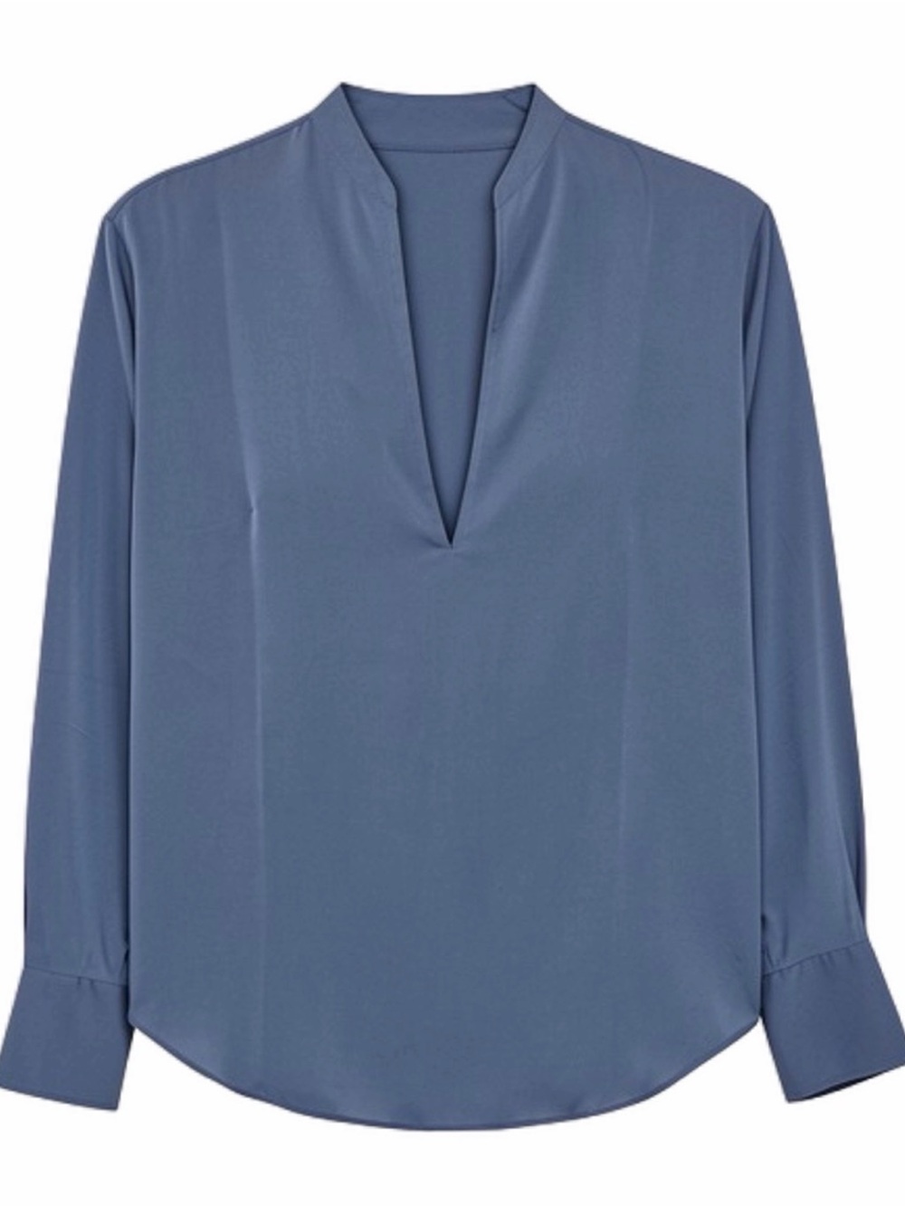 Vince Blue Silk V-Neck Blouse